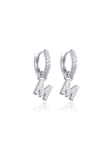 Boucles d'oreilles Créoles Pendantes OEIL serti de diamants