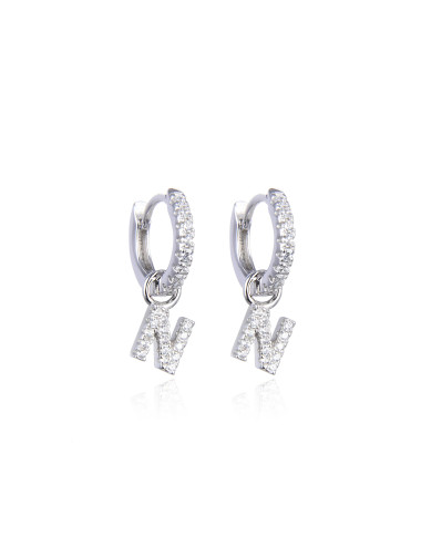 Boucles d'oreilles Créoles Pendantes OEIL serti de diamants