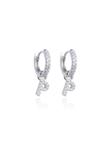 Boucles d'oreilles Créoles Pendantes OEIL serti de diamants