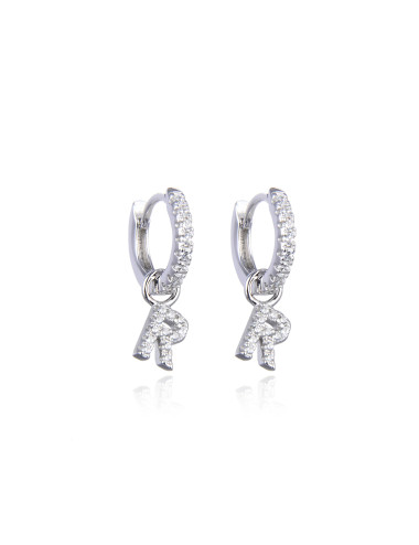 Boucles d'oreilles Créoles Pendantes OEIL serti de diamants