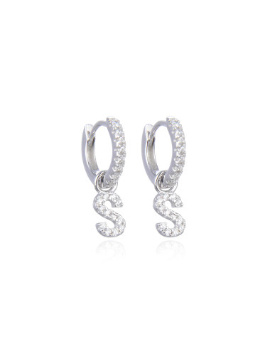 Boucles d'oreilles Créoles Pendantes OEIL serti de diamants