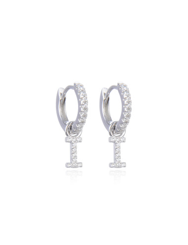 Boucles d'oreilles Créoles Pendantes OEIL serti de diamants