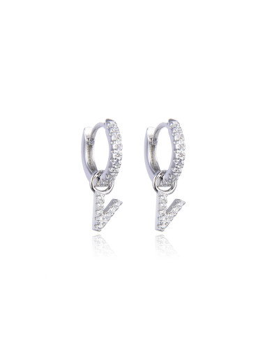 Boucles d'oreilles Créoles Pendantes OEIL serti de diamants