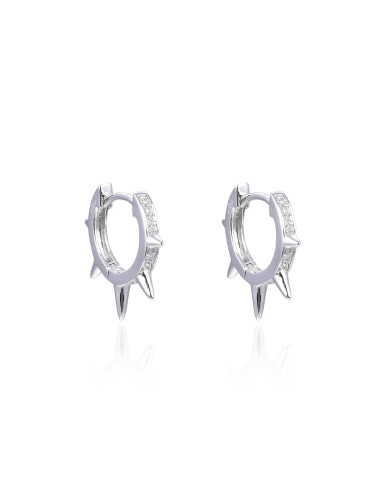 Boucles d'Oreilles Créoles serti de diamants avec Cône Multi-PICS